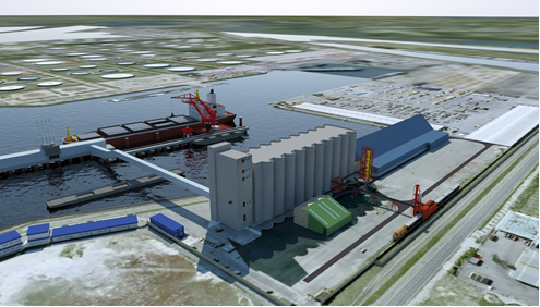 Import and storage facilities for Agribulk terminal